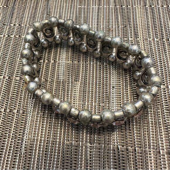 Light Pink Rhinestone Stretch Bracelet Unbranded Silver tone Retro - Picture 4 of 12